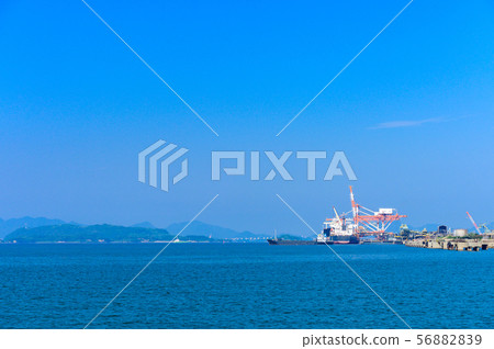 Kitakyushu Industrial Area with a view of Dokai Bay in summer Kitakyushu Industrial Area with a view of Dokai Bay in summer 56882839