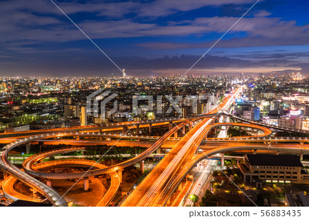 <<Osaka Prefecture>> Traffic image, Higashi-Osaka Junction <<Night view>> 56883435