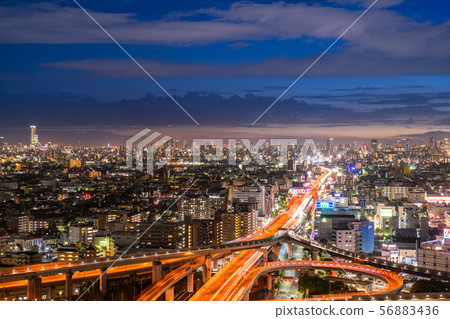 <<Osaka Prefecture>> Traffic image, Higashi-Osaka Junction <<Night view>> 56883436