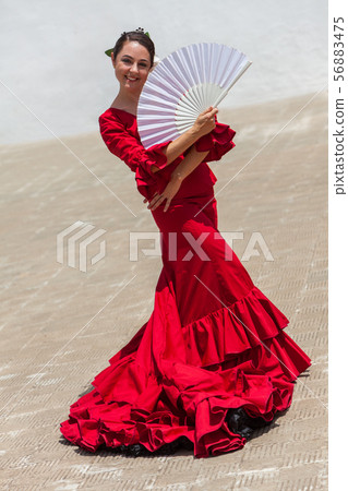 Woman Spanish Flamenco Dancer 56883475