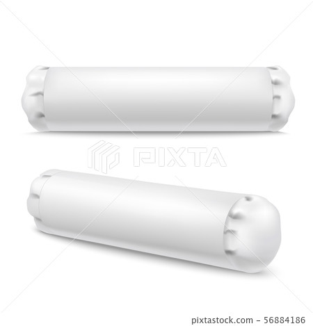 Realistic Detailed 3d White Blank Neck Roll Orthopedic Pillow Template Mockup Set. Vector 56884186