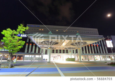 [Ishikawa] Night view of Kanazawa Station West Exit 56884703