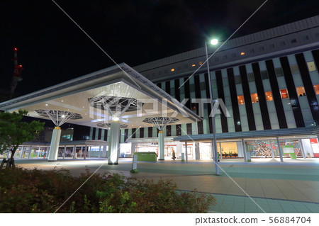 [Ishikawa] Night view of Kanazawa Station West Exit 56884704