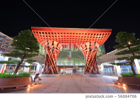 [Ishikawa Prefecture] Night view of Kanazawa Station East Exit 56884706