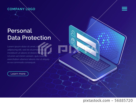 Protecting personal data concept, account security 56885720