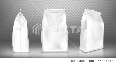 White blank plastic or foil pack realistic vector White blank plastic or foil pack realistic vector 56885732