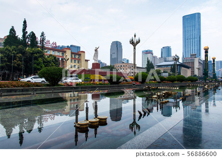 Tianfu square in Chengdu, China 56886600