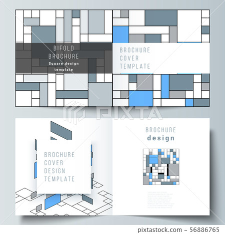 The vector layout of two covers templates for square design bifold brochure, magazine, flyer The vector layout of two covers templates for square design bifold brochure, magazine, flyer 56886765