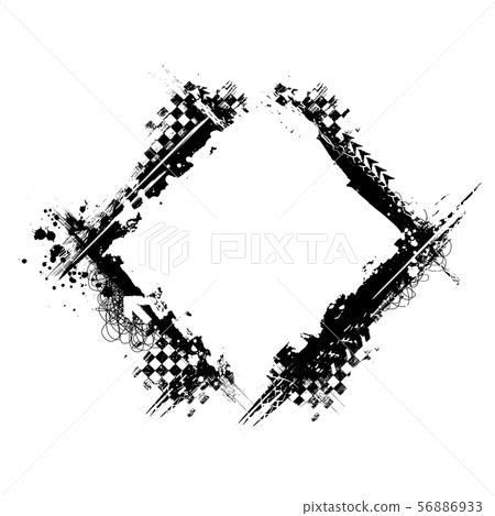 Grunge black tire square frame Grunge black tire square frame 56886933
