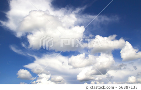 White clouds blue sky High angle air background White clouds blue sky High angle air background 56887135