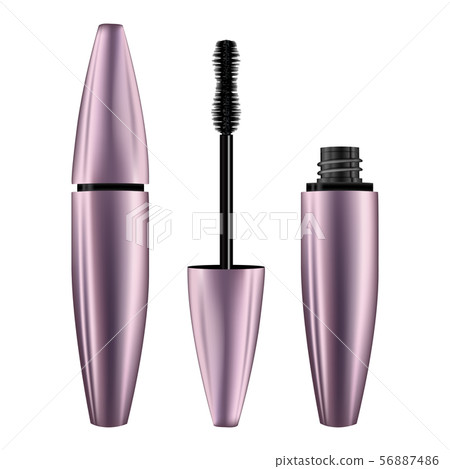 A Mascara Tube And Wand Applicator Cosmetic 图库插图