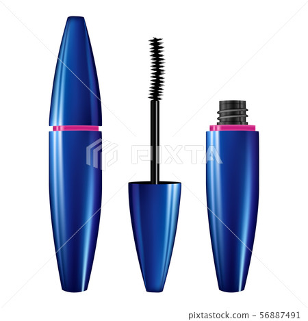 A mascara tube and wand applicator. Cosmetic A mascara tube and wand applicator. Cosmetic 56887491