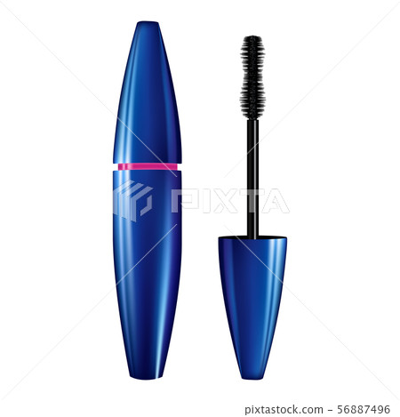 A mascara tube and wand applicator. Cosmetic A mascara tube and wand applicator. Cosmetic 56887496