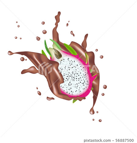 Red dragon fruit, whole fruit and half. Tropical 56887500