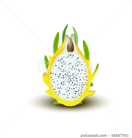 Yellow dragon fruit, whole fruit and half. Yellow dragon fruit, whole fruit and half. 56887501