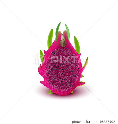 Red dragon fruit, whole fruit and half. Tropical Red dragon fruit, whole fruit and half. Tropical 56887502