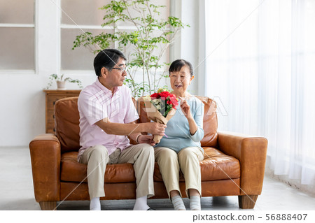 提出花束的資深夫婦 提出花束的資深夫婦 56888407