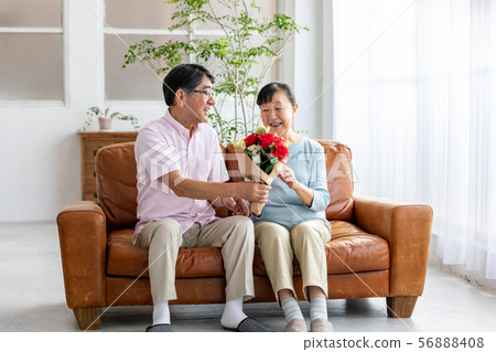 提出花束的資深夫婦 提出花束的資深夫婦 56888408