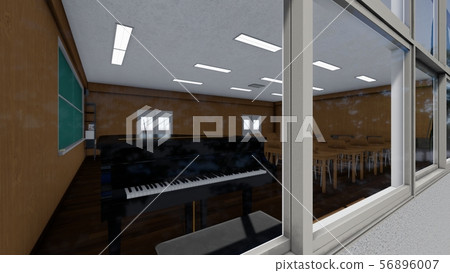 School music room with desk, no people, illustration 8 School music room with desk, no people, illustration 8 56896007
