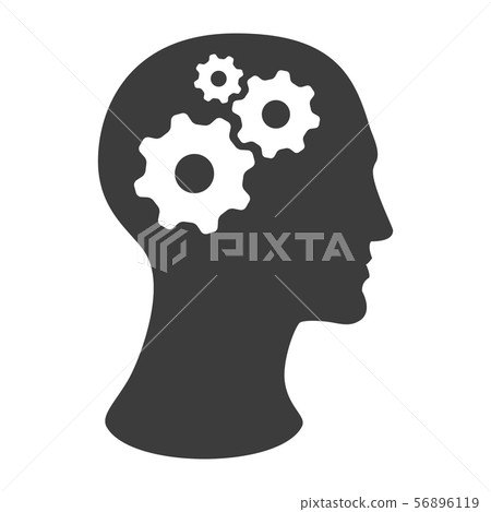 human head silhouette with gears - Stock Illustration [56896119] - PIXTA