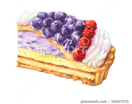 Blueberries and raspberry tarts 56897035