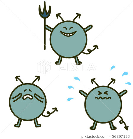 綠色細菌手繪插圖集 綠色細菌手繪插圖集 56897133