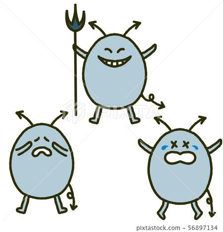 Blue Bacteria Hand-drawn illustration set 56897134