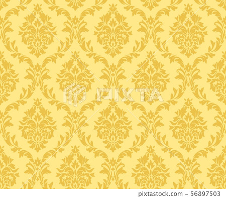 Vector seamless damask gold patterns Vector seamless damask gold patterns 56897503