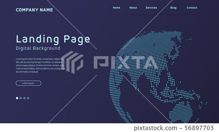 Concept based landing page World map in dots 56897703