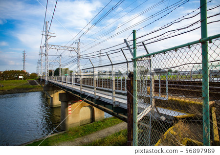 An iron bridge across the Amagasaki and Haruna River, Hyogo Prefecture 56897989