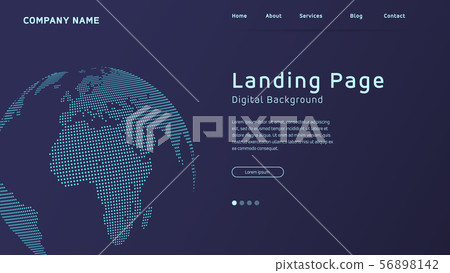 Concept based landing page World map in dots 56898142