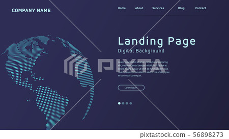 Concept based landing page World map in dots 56898273