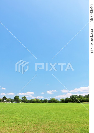 Summer blue sky and beautiful park square Summer blue sky and beautiful park square 56898646