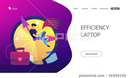 Time management concept landing page. 56899198