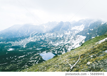 Beautiful view to group of glacial lakes from Kasprowy Wierch range. 56899441