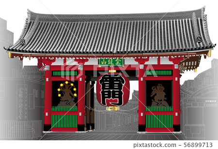 Tokyo Asakusa Kaminarimon type 2 white background Tokyo Asakusa Kaminarimon type 2 white background 56899713