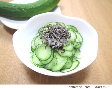 Cucumber slices and salted rice Cucumber slices and salted rice 56899828