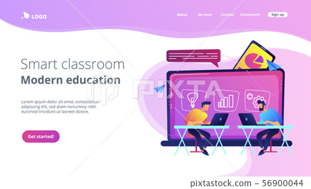 Digital learning concept landing page. 56900044
