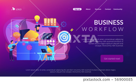 Workflow concept landing page. Workflow concept landing page. 56900085