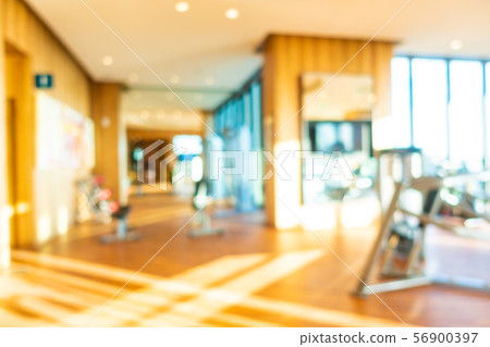 Abstract blur and defocus fitness equipment in gym interior 56900397