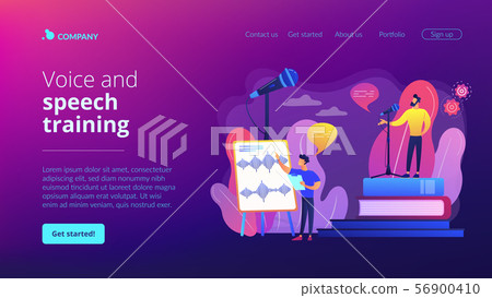 Voice and speech training concept landing page Voice and speech training concept landing page 56900410