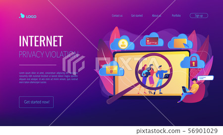 Digital ethics and privacy concept landing page 56901029