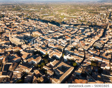 Aerial view of the french city of Carpentras. Provence, France Aerial view of the french city of Carpentras. Provence, France 56901605