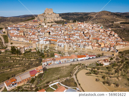 Aerial view of Morella, Spain 56901622