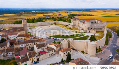 Aerial view of Cuellar Castle in Segovia Province, Leon, Spain Aerial view of Cuellar Castle in Segovia Province, Leon, Spain 56901698