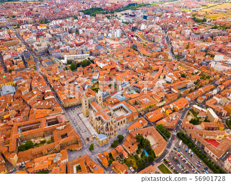 Aerial view of Leon Catholic Cathedral Aerial view of Leon Catholic Cathedral 56901728