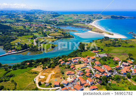 Aerial view of Comillas village, Spain Aerial view of Comillas village, Spain 56901782