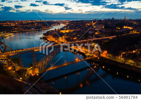Night aerial view of Porto, Portugal Night aerial view of Porto, Portugal 56901784