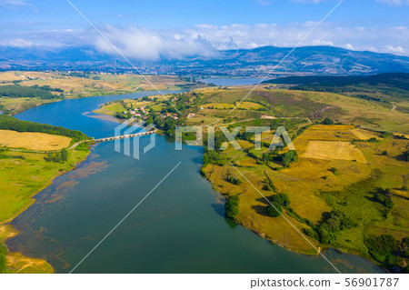 Ebro river on cloudy day 56901787