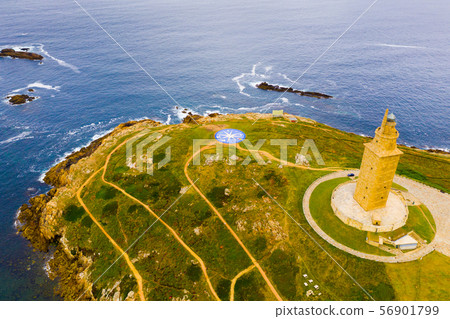 Tower of Hercules (Torre de Hercules) lighthouse located in the city of La Coruna. Galicia, Spain 56901799